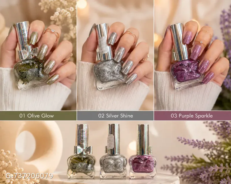 Shimmer shiny combo nail polish