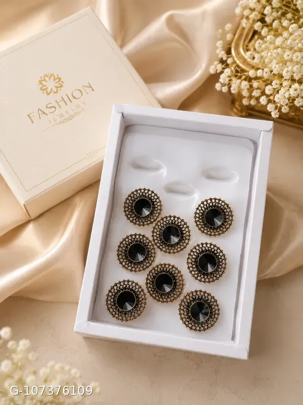 These rings appear to be Meesho's 3-set perfect rings for women, featuring a black artificial stone surrounded by a gold-plated circular design