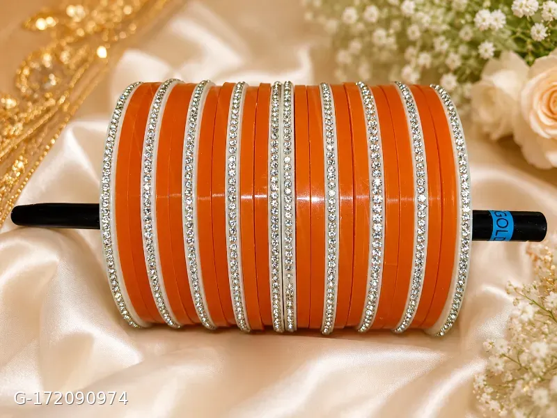 Daily wear mini chuda orange colour