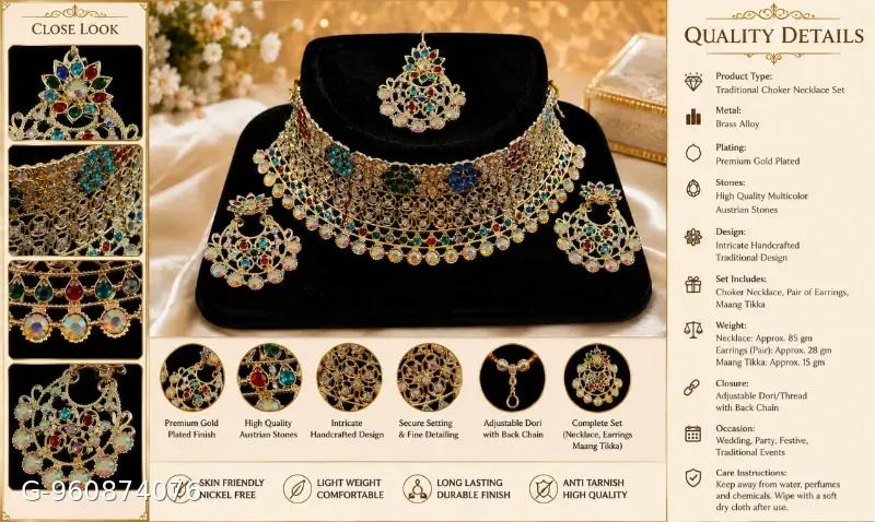 Premium quality bridal chokker set