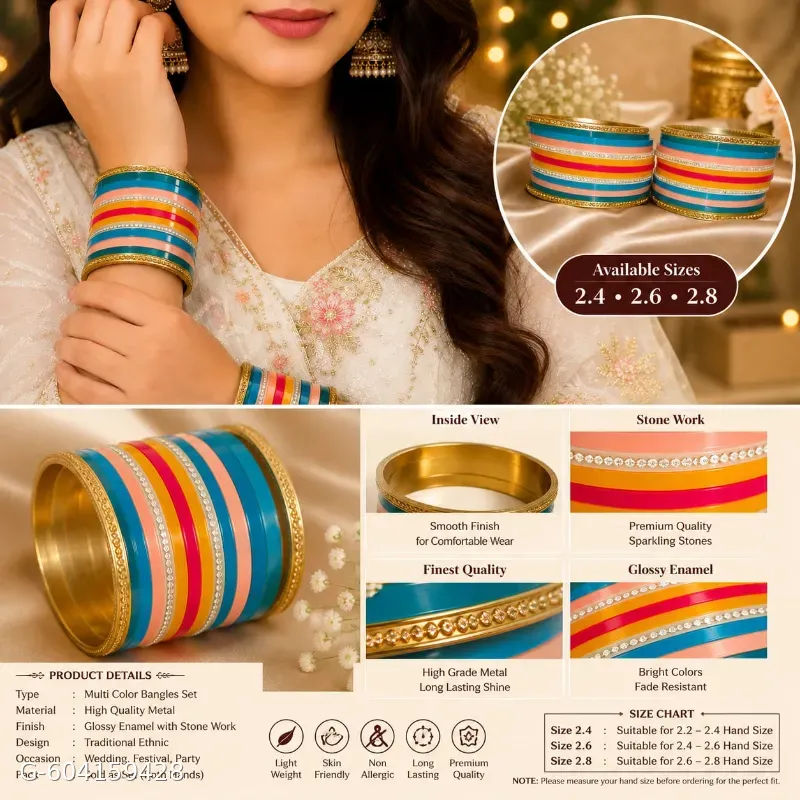Daily wear mini chuda set multi colour