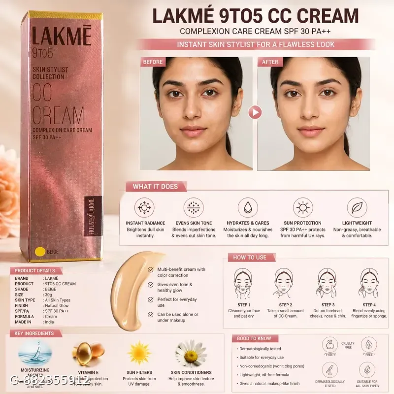 Lakmé 9 to 5 CC Cream (Beige