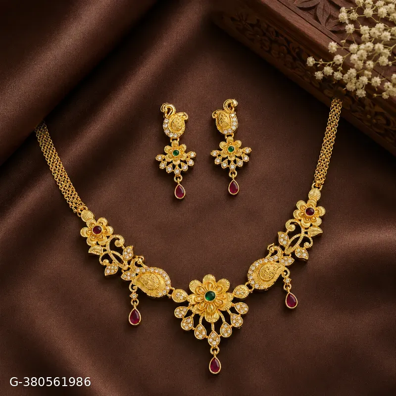 Gold plated necklace set